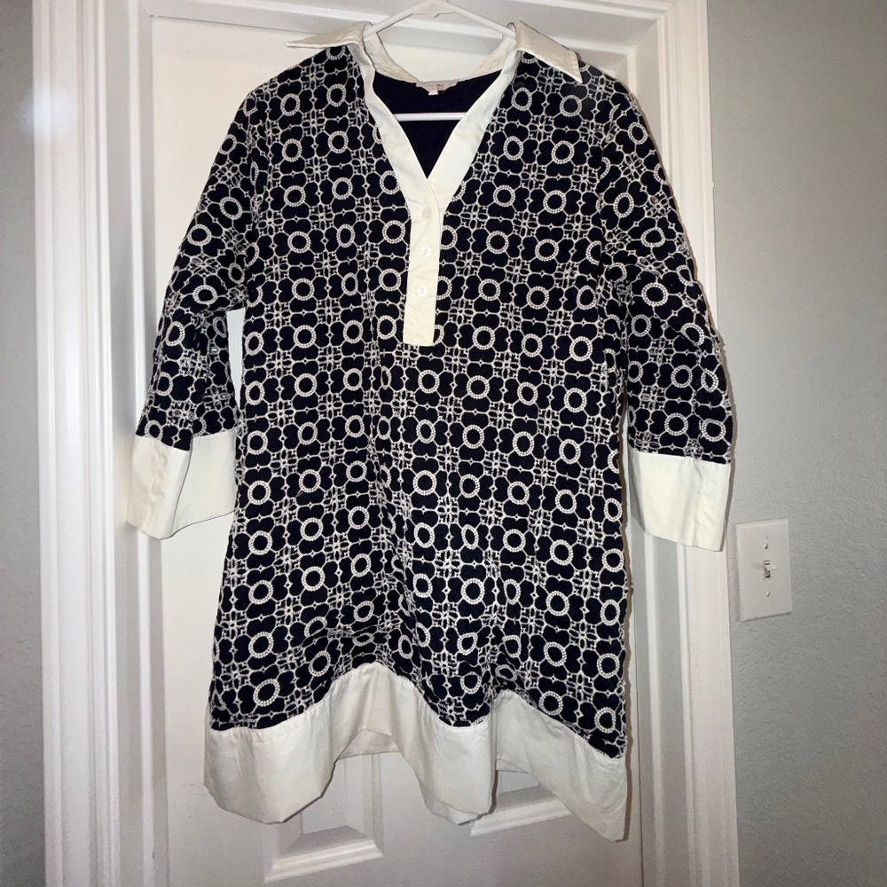 Entro Size L Embroidered 3/4 sleeve dress